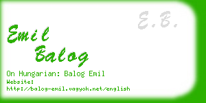 emil balog business card